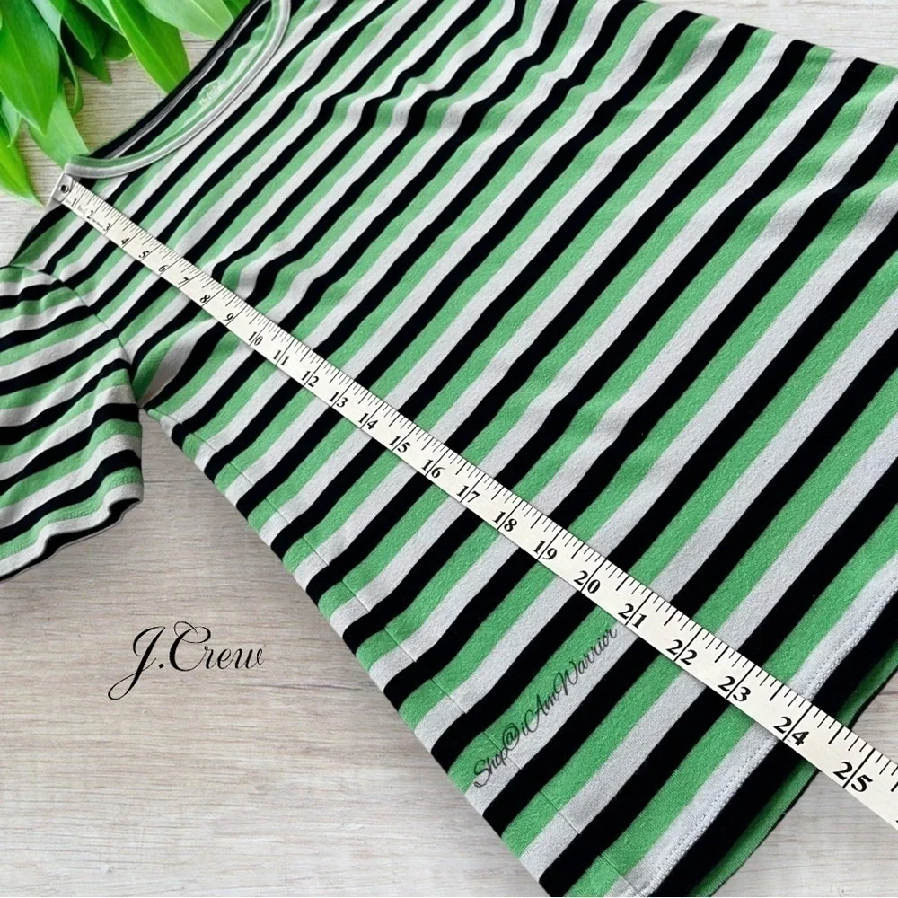 J.Crew short stretch cotton green stripe perfect t-shirt *shop@iamwarrior - Picture 8 of 9